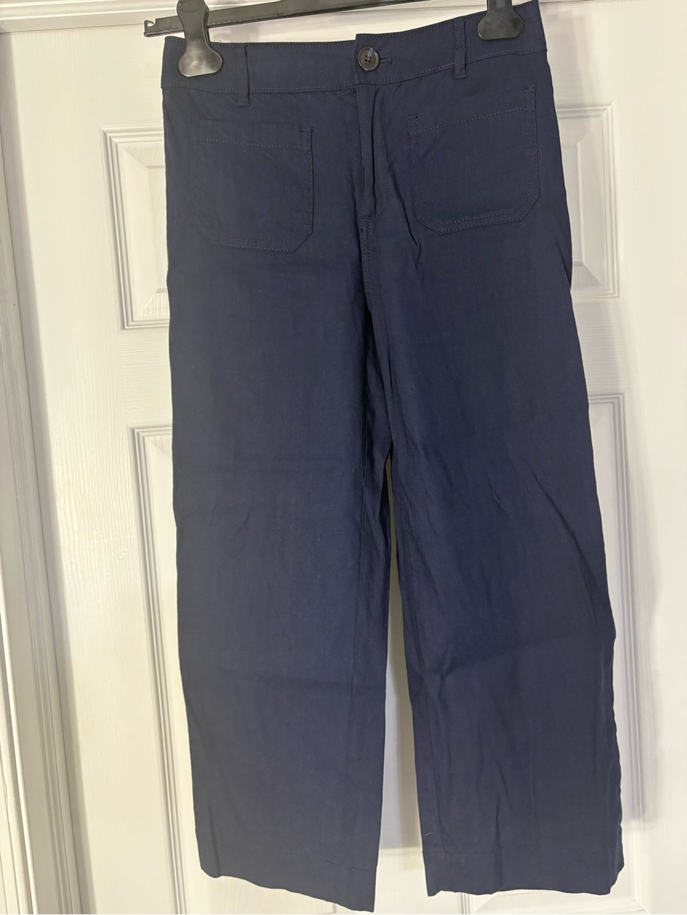 LOFT Navy Button-Front Knit Top
